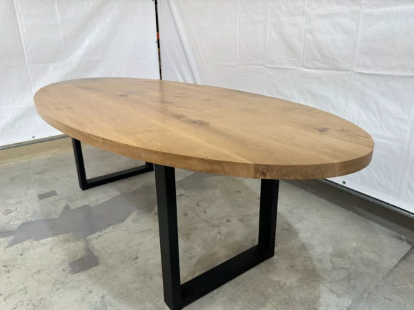 Massieve eiken tafel - Ovaal - Afbeelding 4