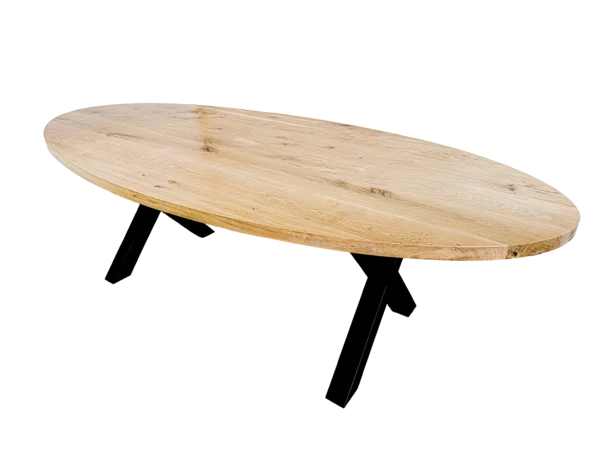 Massieve eiken tafel - Ovaal - Afbeelding 3