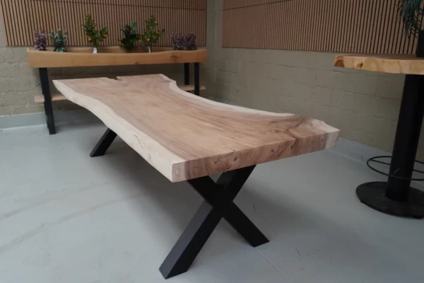 Table en bois de Suar massif - L 300 cm L 90/120 – Image 3