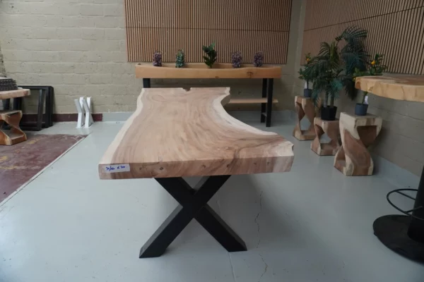 Table en bois de Suar massif - L 300 cm L 90/120 – Image 4