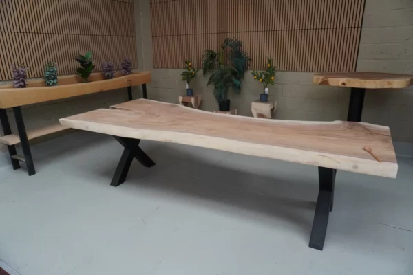 Table en bois de Suar massif - L 300 cm L 90/120 – Image 6