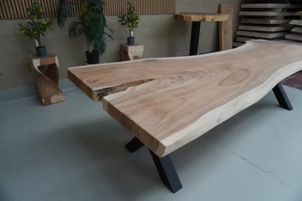 Table en bois de Suar massif - L 300 cm L 90/120 – Image 7