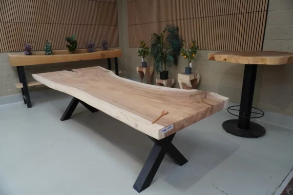 Table en bois de Suar massif - L 300 cm L 90/120 – Image 8