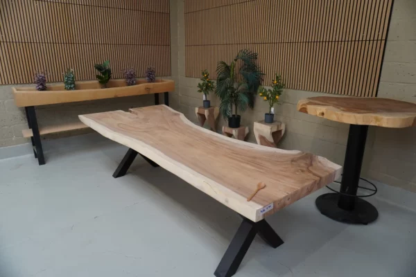 Table en bois de Suar massif - L 300 cm L 90/120 – Image 9