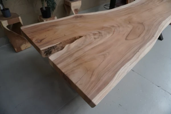 Table en bois de Suar massif - L 300 cm L 90/120 – Image 10