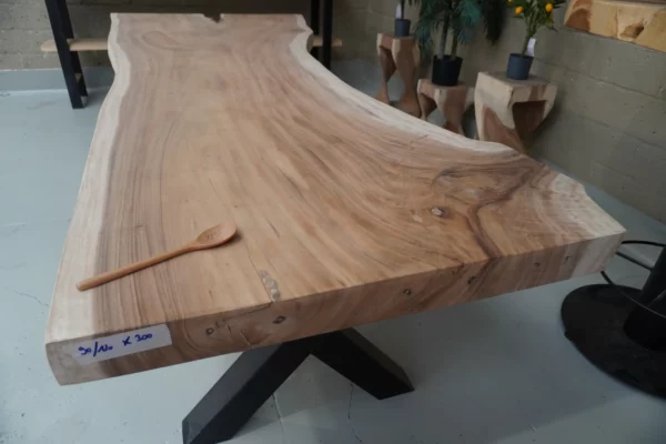 Table en bois de Suar massif - L 300 cm L 90/120 – Image 11