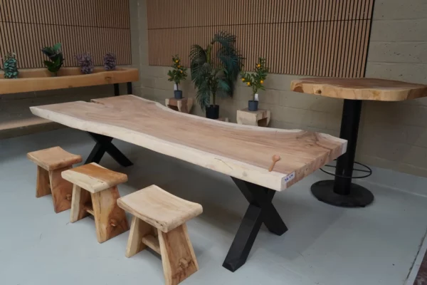 Table en bois de Suar massif - L 300 cm L 90/120 – Image 14
