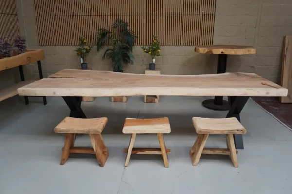 Table en bois de Suar massif - L 300 cm L 90/120 – Image 15