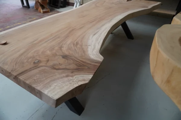 Table en bois de Suar massif - L 300 cm L 90/120 – Image 19