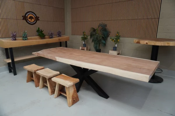 Table en bois de suar massif - L300cm L97/106cm – Image 5
