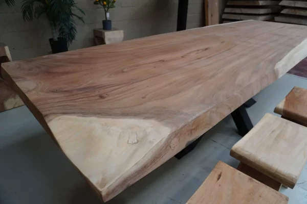 Table en bois de suar massif - L300cm L97/106cm – Image 6