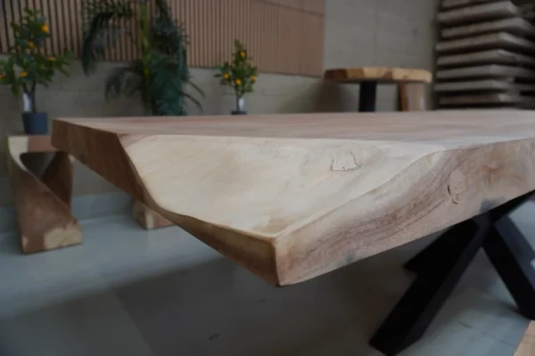Table en bois de suar massif - L300cm L97/106cm – Image 7