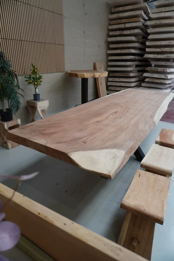 Table en bois de suar massif - L300cm L97/106cm – Image 11
