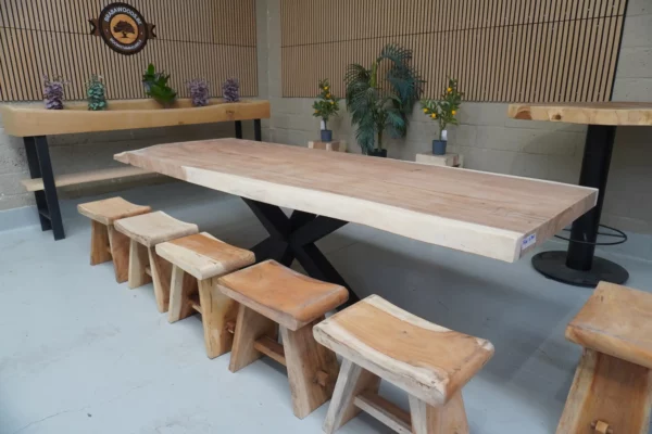 Table en bois de suar massif - L300cm L97/106cm – Image 12