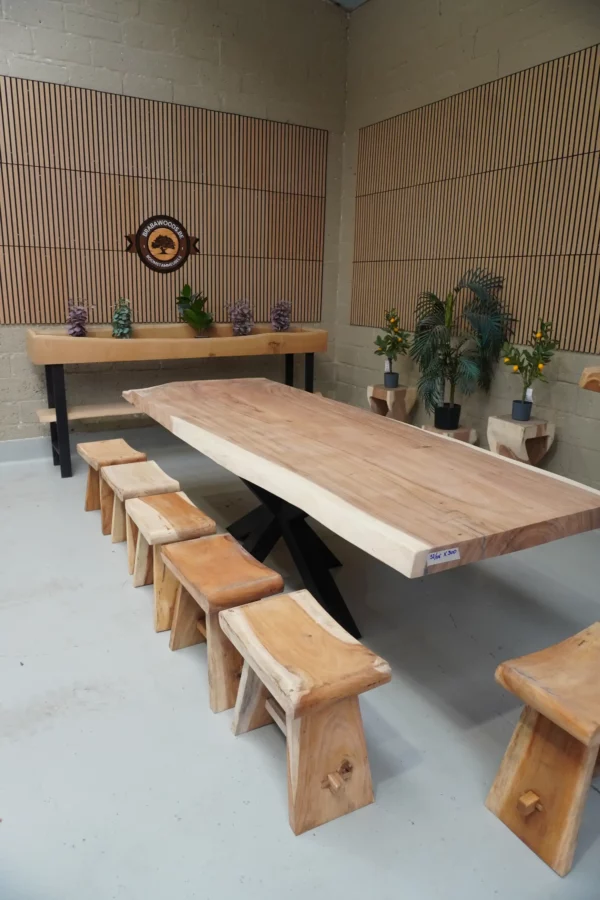 Table en bois de suar massif - L300cm L97/106cm – Image 13