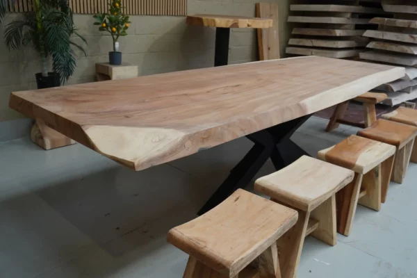 Table en bois de suar massif - L300cm L97/106cm – Image 14