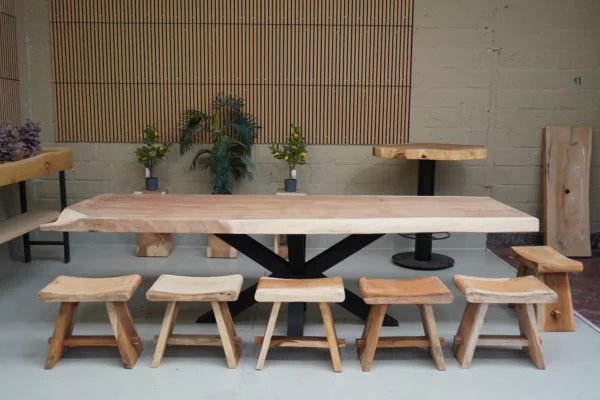 Table en bois de suar massif - L300cm L97/106cm – Image 15