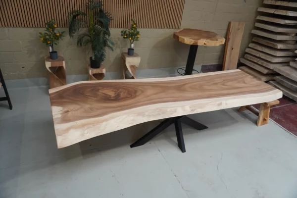 Table en bois de suar massif - L300cm L86/90cm – Image 9