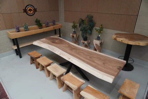 Table en bois de suar massif - L300cm L86/90cm – Image 17