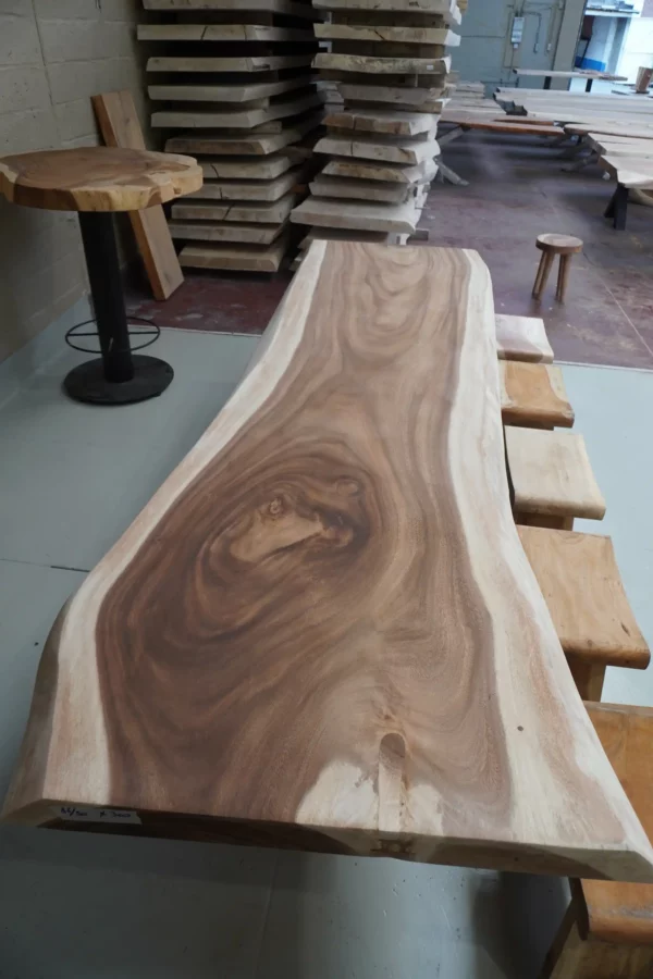 Table en bois de suar massif - L300cm L86/90cm – Image 18