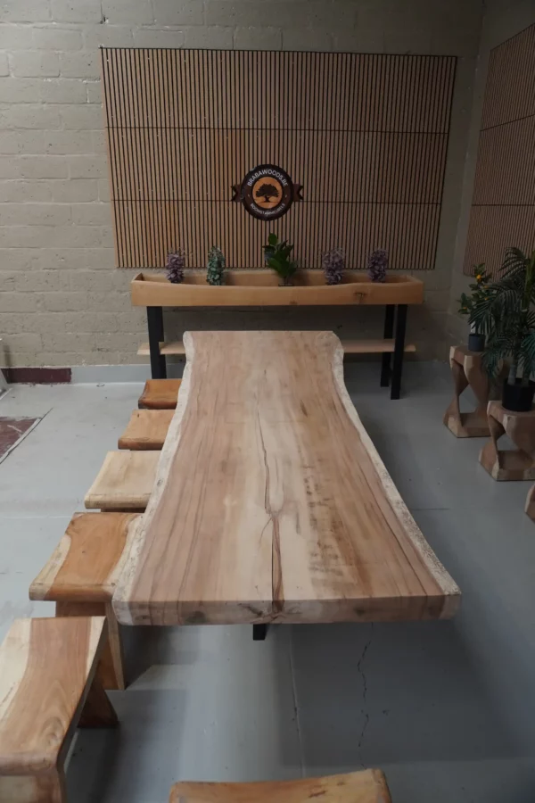 Table en bois de suar massif - L300cm L85/112cm – Image 3