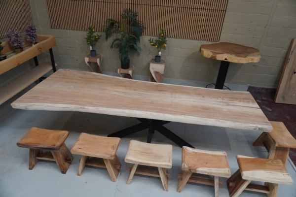 Table en bois de suar massif - L300cm L85/112cm – Image 11