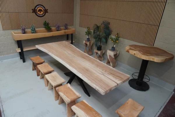 Table en bois de suar massif - L300cm L85/112cm – Image 12