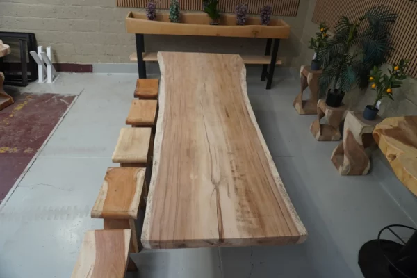 Table en bois de suar massif - L300cm L85/112cm – Image 13