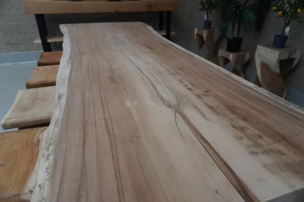 Table en bois de suar massif - L300cm L85/112cm – Image 14