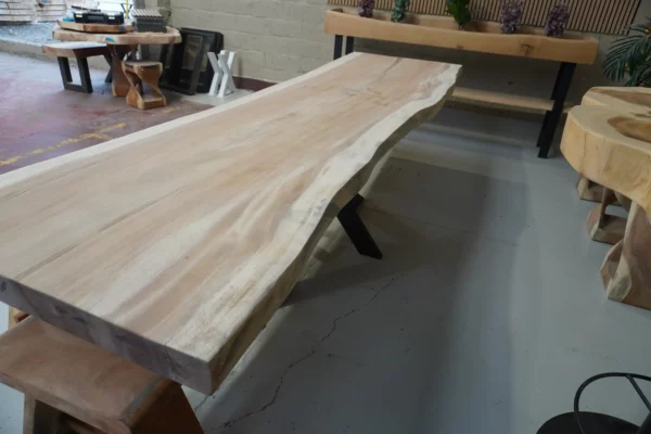 Table en bois de suar massif - L350cm L84/95cm – Image 13