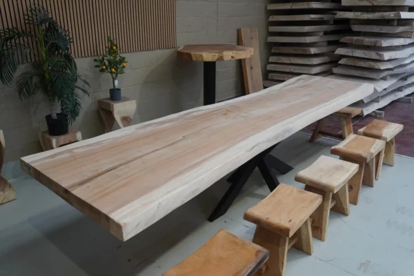 Table en bois de suar massif - L350cm L84/95cm – Image 23