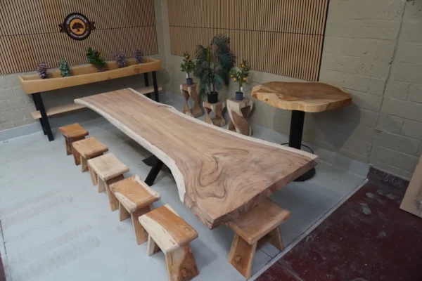 Table en bois de Suar massif - L350cm L92/122cm – Image 4