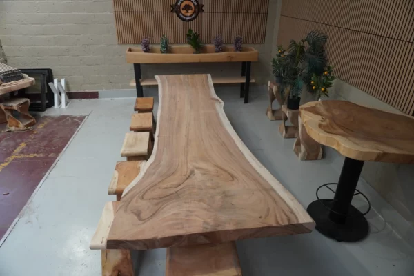 Table en bois de Suar massif - L350cm L92/122cm – Image 5