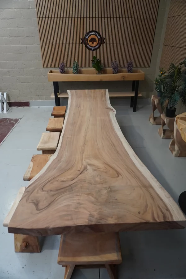 Table en bois de Suar massif - L350cm L92/122cm – Image 6