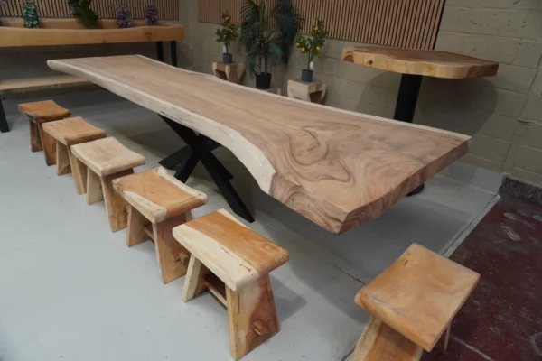 Table en bois de Suar massif - L350cm L92/122cm – Image 8