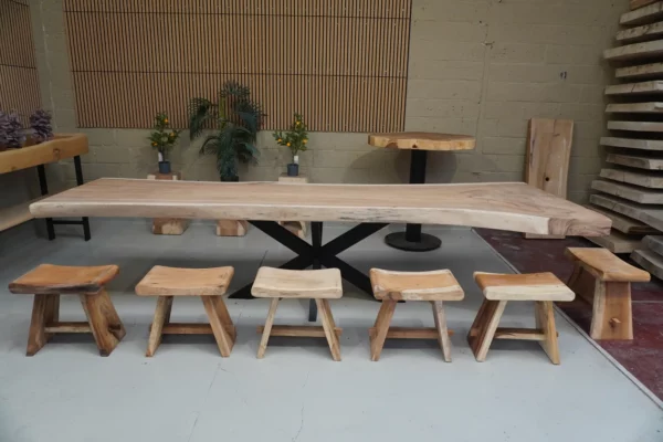 Table en bois de Suar massif - L350cm L92/122cm – Image 9