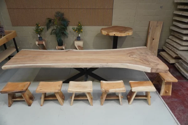 Table en bois de Suar massif - L350cm L92/122cm – Image 10