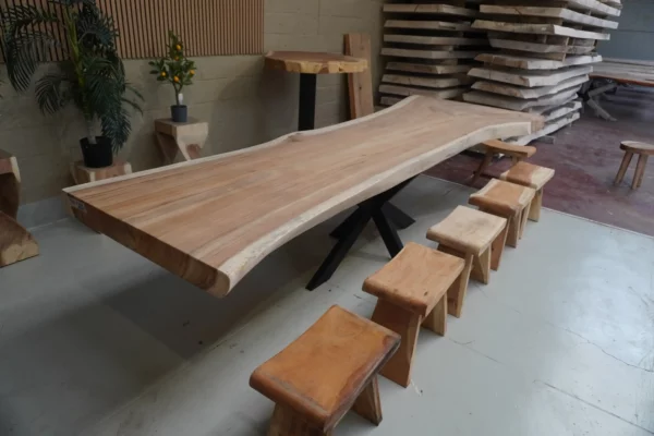 Table en bois de Suar massif - L350cm L92/122cm – Image 11