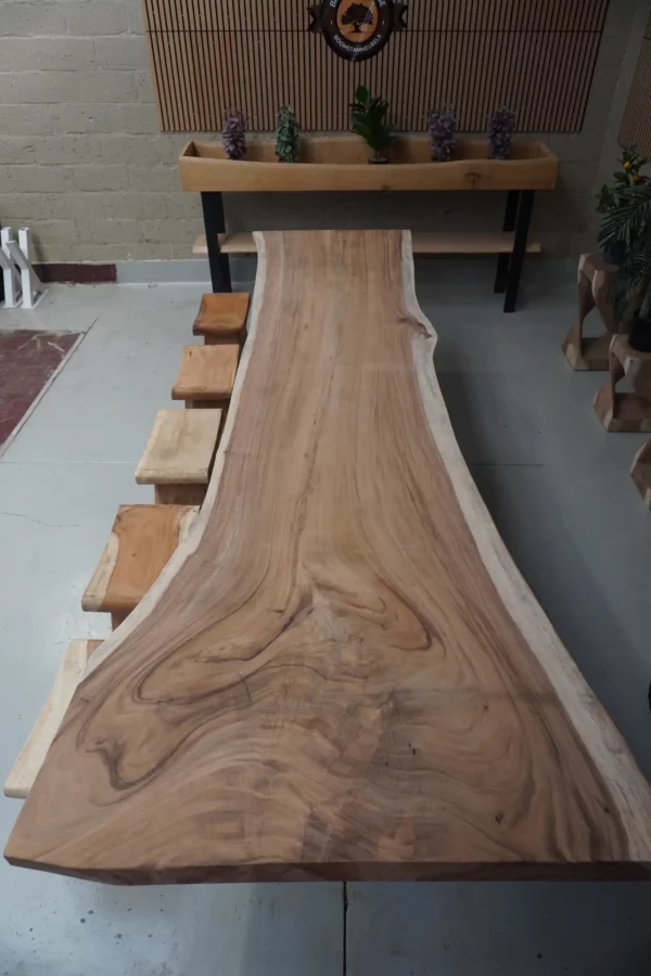 Table en bois de Suar massif - L350cm L92/122cm – Image 20