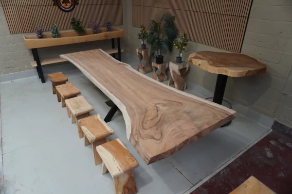 Table en bois de Suar massif - L350cm L92/122cm – Image 22