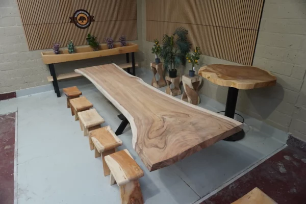 Table en bois de Suar massif - L350cm L92/122cm – Image 23