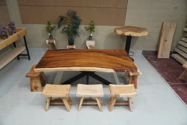 Table en bois de suar massif - L200cm L96/100cm – Image 14