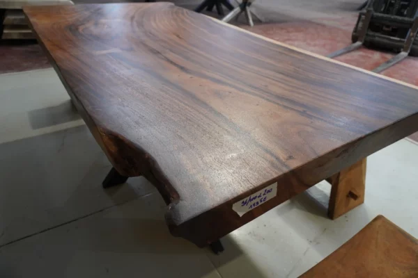 Table en bois de suar massif - L200cm L96/100cm – Image 20