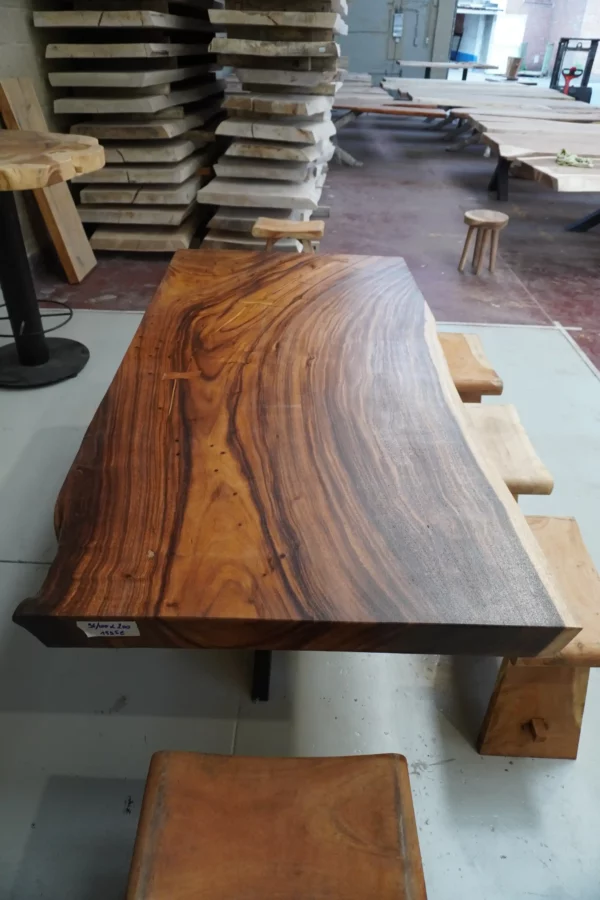 Table en bois de suar massif - L200cm L96/100cm – Image 22