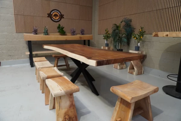 Table en bois de suar massif - L250cm W90/100cm – Image 13