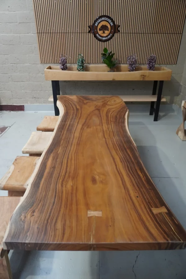 Table en bois de suar massif - L250cm W90/100cm – Image 16