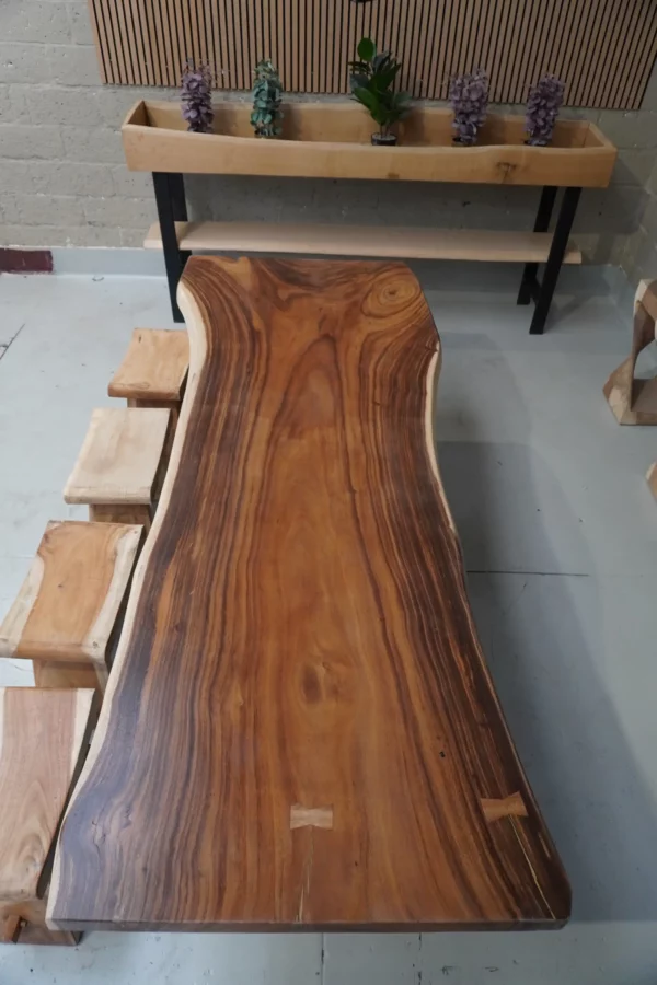 Table en bois de suar massif - L250cm W90/100cm – Image 17