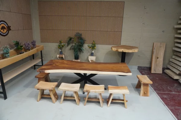 Table en bois de suar massif - L250cm W90/100cm – Image 18
