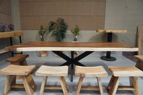 Table en bois de suar massif - L250cm W90/100cm – Image 19