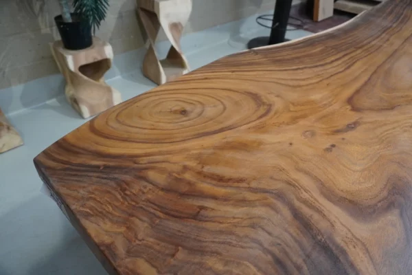 Table en bois de suar massif - L250cm W90/100cm – Image 21